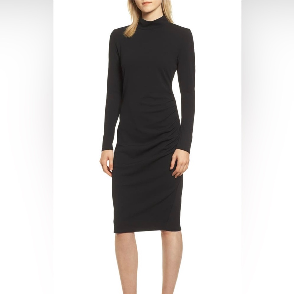 COPY - Body con dress with mock turtle neck and side gathering. Never worn